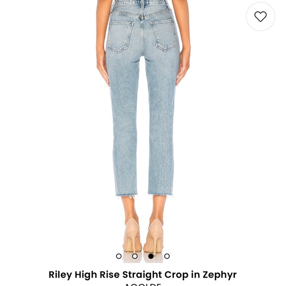 AGOLDE Riley High Rise Straight Crop in Zephyr size 26 EXCELLENT condition - Picture 4 of 11